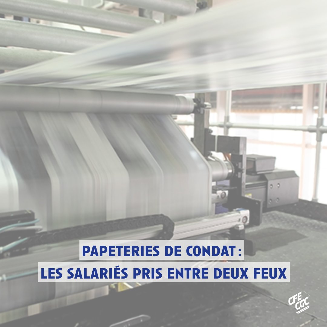 CFECGC's tweet photo. Deux ans après un plan social et le départ de 174 employés, les #salariés des Papeteries de #Condat, en Dordogne, sont menacés par la fermeture définitive de l’usine.
Une fermeture décidée par son propriétaire Lecta. La CFE-CGC se mobilise.
https://t.co/3Wt2hWP7Et https://t.co/druFiBdlsH