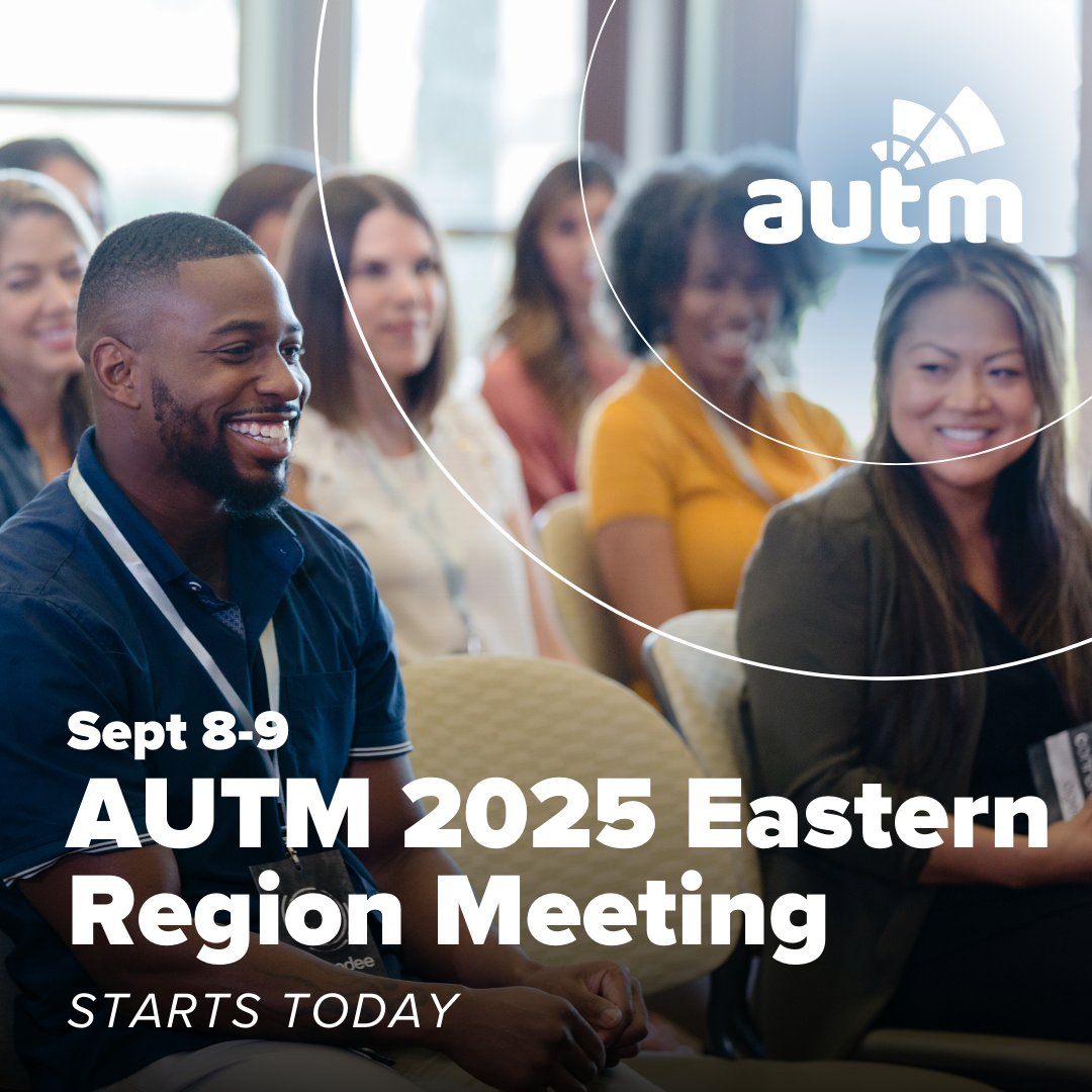 🚀 Kicking off TODAY: 2025 AUTM Eastern Region Meeting!
📍 Atlanta, GA | Sept 8–9

🌟 Expect:
✔️ Inspiring talks
✔️ Networking w/ 100+ pros
✔️ Expert insights
✔️ Certification credits

#TechTransfer #Innovation #Networking #AUTM2025