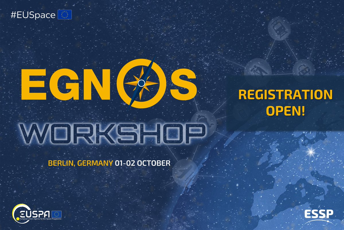 ESSPSAS's tweet image. 🚀 Registration for attending the EGNOS Workshop 2025 is now OPEN!
Join us in Berlin, October 1–2!

This flagship event, co-organized by #ESSP and @EU4Space, brings together the European GNSS community to explore the future of satellite-based augmentation and its impact across…