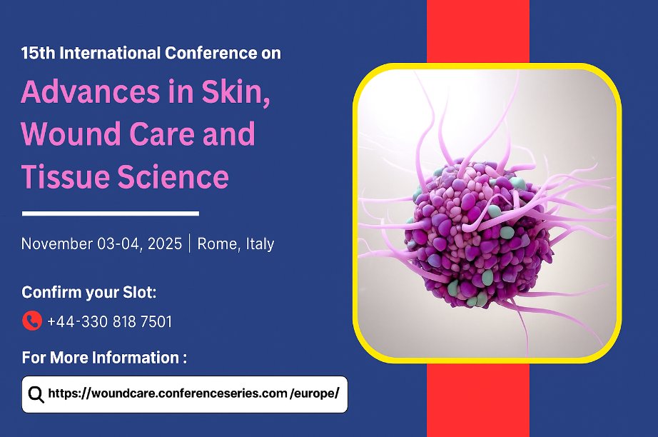 conferenceserie's tweet photo. 🗣Conference alert!! Our distinguished #speakers will share expertise on the latest trends in #woundhealing #infectionmanagement and future directions in #patientcare. Be part of #WoundCareEurope2025.

📅November 03-04, 2025 | 📍Rome, Italy
Learn more at: https://t.co/P2UHTcKM4l https://t.co/vxA1mCgo7G