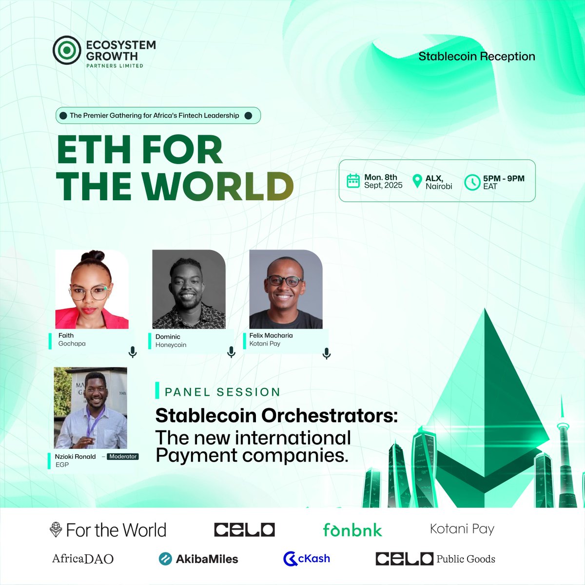 Faith Nyambura (@faithnyamb12689) on Twitter photo Honored to represent <a href="/GoChapaa/">GoChapaa Official</a> at the ETH For The World panel tonight 🎙️
We’ll be diving into the future of stablecoin payments with incredible voices from <a href="/kotanipay/">Kotani Pay</a> and <a href="/honeycoinapp/">HoneyCoin (honeycoin.eth)</a> .
Let’s talk about the new era of international payments
#Stablecoins #Web3 #CryptoPayments Honored to represent <a href="/GoChapaa/">GoChapaa Official</a> at the ETH For The World panel tonight 🎙️
We’ll be diving into the future of stablecoin payments with incredible voices from <a href="/kotanipay/">Kotani Pay</a> and <a href="/honeycoinapp/">HoneyCoin (honeycoin.eth)</a> .
Let’s talk about the new era of international payments
#Stablecoins #Web3 #CryptoPayments