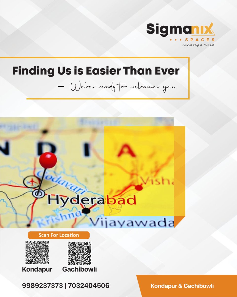 sigmanixspaces's tweet image. Your Next Office, One Scan Away!🌟

No hassle. No searching. Just scan for location and step into momentum.
👉 We’re ready to welcome you!
Contact Us @9989237373 / 7032404506

#SigmanixSpaces #WorkspaceSimplified #CoWorkingMadeEasy #PlugInAndWork #WorkWithoutLimits #HyderabadWork