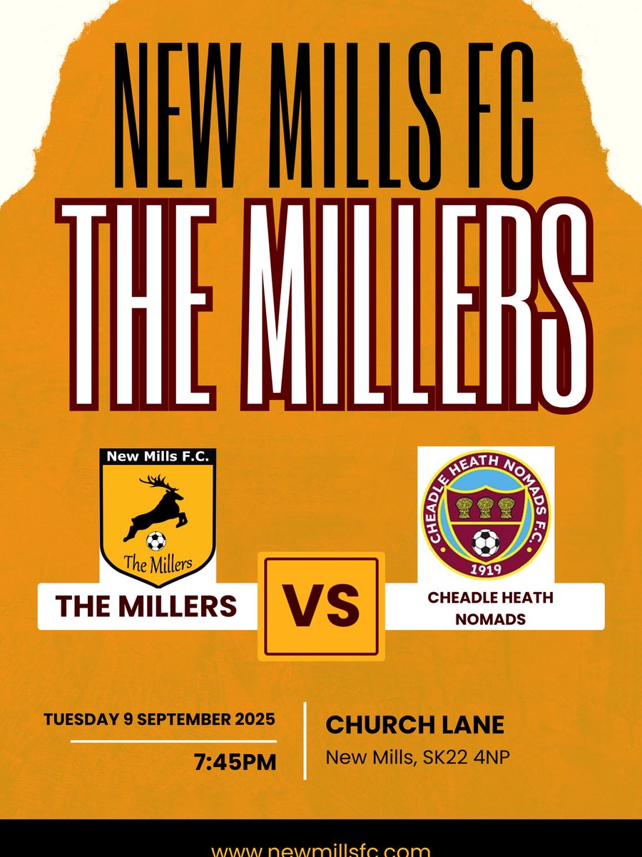 New Mills Football Club (@newmillsfc) on Twitter photo The Millers entertain Cheadle Heath Nomads tomorrow in the <a href="/nwcfl/">The NWCFL ⚽️</a> Kick Off 7:45pm 💛💛💛⚽️⚽️⚽️⚽️ The Millers entertain Cheadle Heath Nomads tomorrow in the <a href="/nwcfl/">The NWCFL ⚽️</a> Kick Off 7:45pm 💛💛💛⚽️⚽️⚽️⚽️