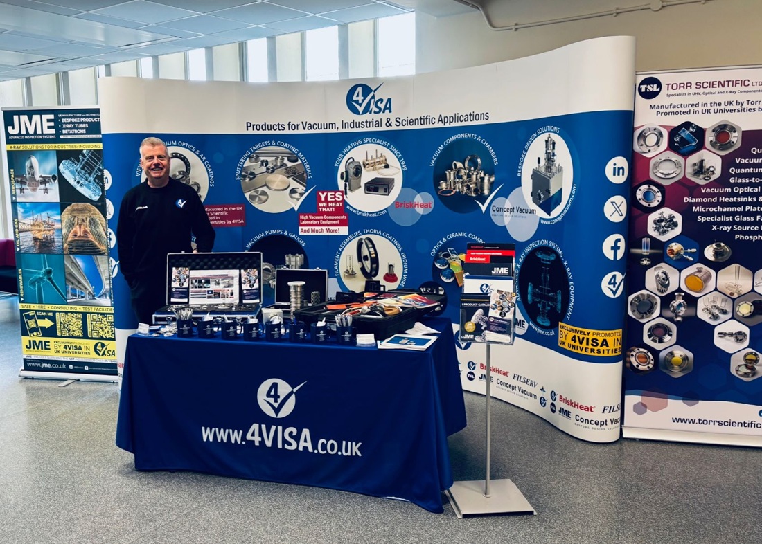 FourVisa's tweet photo. 4VISA's new exhibition stand on display for the first time! 4VISA is exhibiting today in The Meston Building at The University of Aberdeen. @aberdeenuni @AberdeenPhysics @absschem  Next stop Heriot-Watt. https://t.co/CIckNLlZAG