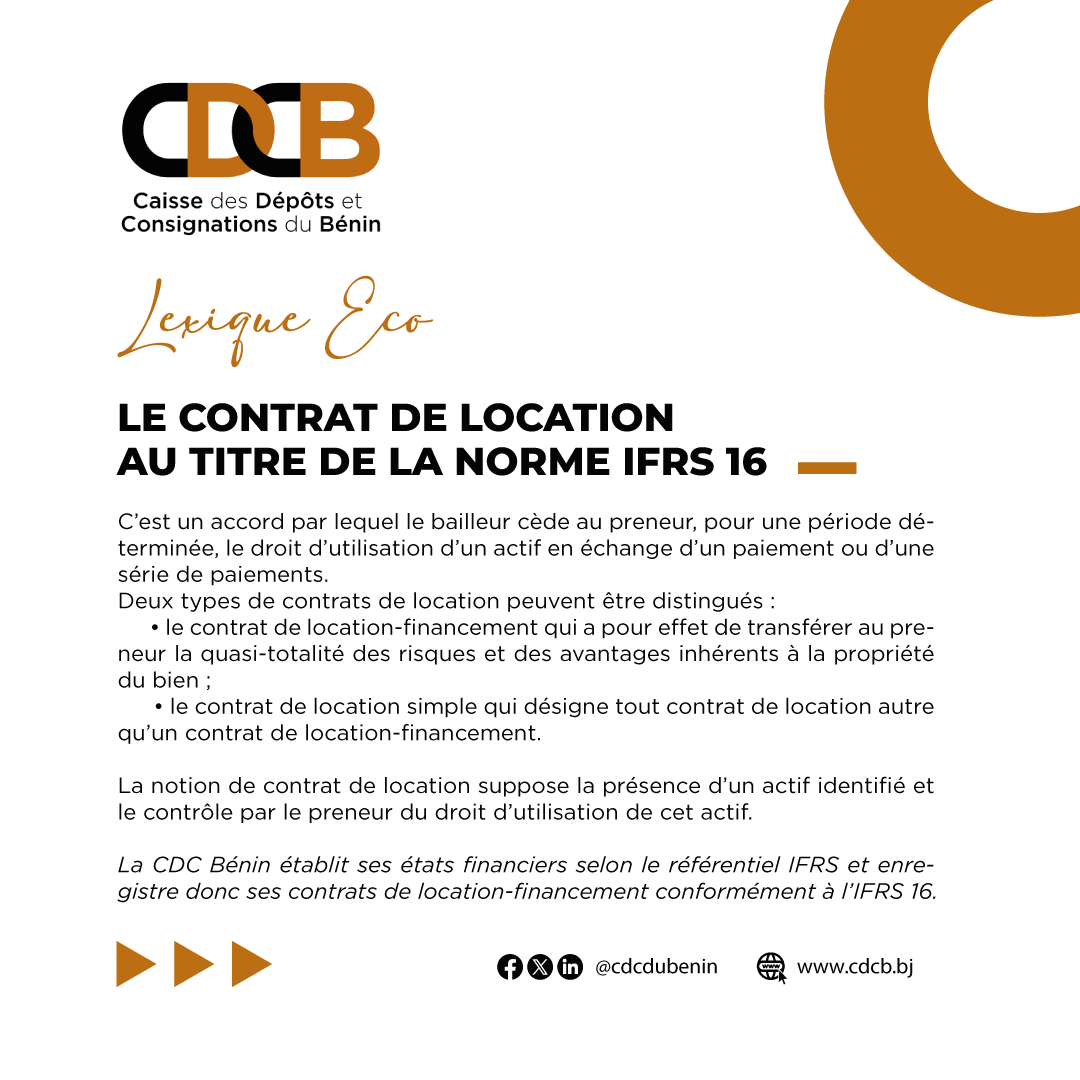 "𝗟𝗲 𝗰𝗼𝗻𝘁𝗿𝗮𝘁 𝗱𝗲 𝗹𝗼𝗰𝗮𝘁𝗶𝗼𝗻 𝗮𝘂 𝘁𝗶𝘁𝗿𝗲 𝗱𝗲 𝗹𝗮 𝗻𝗼𝗿𝗺𝗲 𝗜𝗙𝗥𝗦 𝟭𝟲", est l'expression à découvrir ce lundi dans la rubrique #LexiqueEco.

Prenez rendez-vous très bientôt pour découvrir une nouvelle expression de nos métiers.

#LexiqueEco