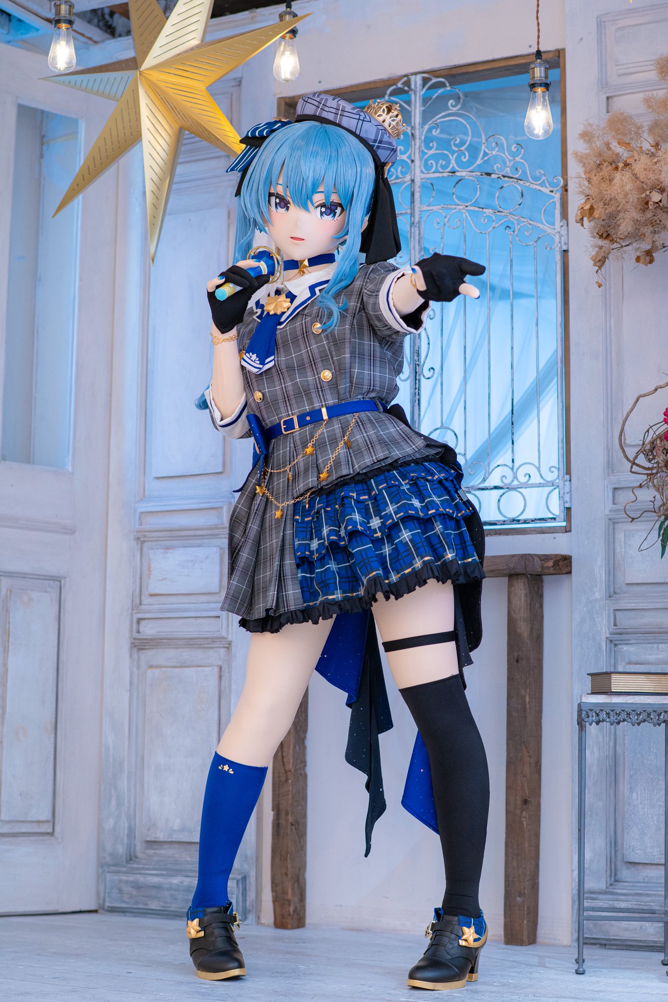⟡裏地付き⟡ 着ぐるみ くろいきつね 白×黒 ⟡裏地付き⟡ 着ぐるみ くろいきつね 白レース×黒 なつきだよ