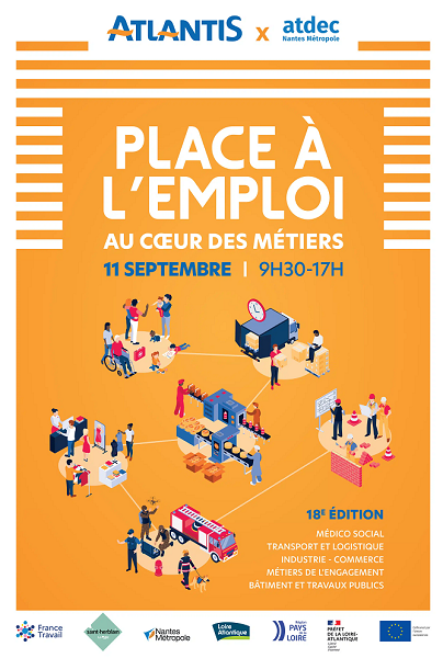 PoliceNat44's tweet photo. #Recrutement |Venez échanger avec nos policiers pour préparer votre avenir lors de la 18ᵉ édition de la journée "Place à l’emploi", le 11 septembre de 9 h 30 à 17 h, au centre commercial @AtlantisNantes à #SaintHerblain.
Nous serons présents pour répondre à toutes vos questions. https://t.co/6qsEp6m3yE