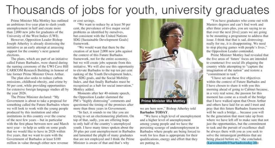 NextSimba's tweet image. Four years of ‘Future Barbados’.

What were the results of “Project Catapult”
How’s the 6month timeline going ?
Where’s the impact? 
How the creation of the 2000 jobs coming?