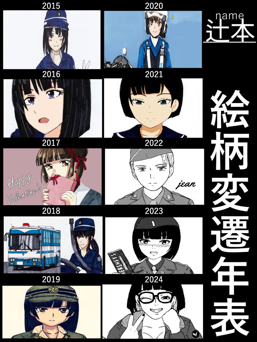 歴代の絵柄

2枚目は2025年 