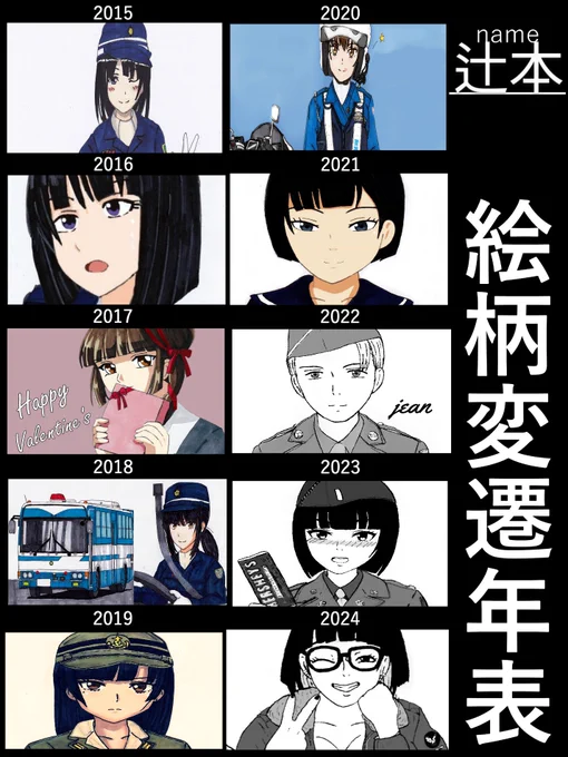 歴代の絵柄

2枚目は2025年 