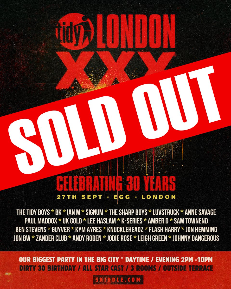 Thanks for everyones support, as we approach Tidy's 30th year we are very humbled to know there is as much love today for the brand as there was back in the 90's. It feels like we have been a fanatic journey that never seems to end. See you on the 27th.