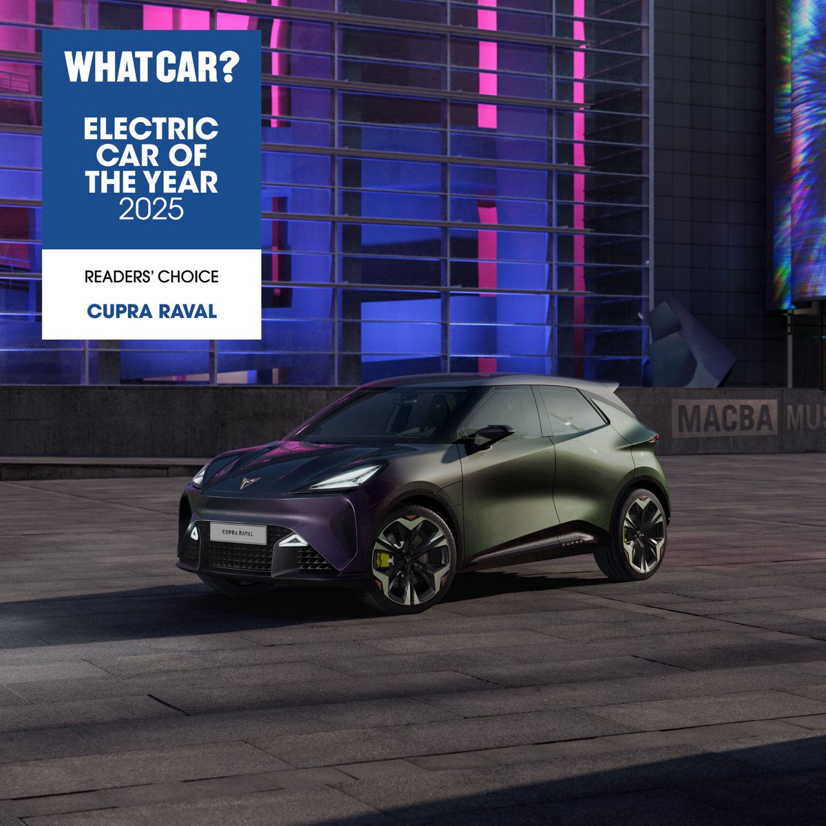 Exciting news for future Raval owners – the all-new CUPRA Raval has just won the Reader’s Award at the What Car? Electric Car Awards. That means What Car? readers voted it the most exciting upcoming EV of 2025.

cupraravalforums.com/viewtopic.php?…