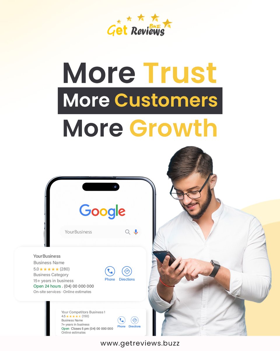 GetReviewsBuzz's tweet photo. Your next 500 customers are already searching; they just need proof you’re the right choice. What they need is compelling evidence that you are the best choice for them, through customer testimonials
🌍 Start today → https://t.co/f7E5Ghwsam
#5StarFuture #ReputationGrowth https://t.co/n6ARuWoNYX