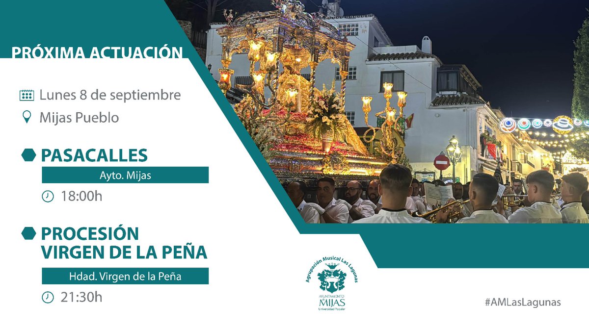 ¡El día llegó! Los nervios a flor de piel 🩵. Desde la tarde hasta la madrugada, seremos parte de la banda sonora 🎶 de la jornada más preciada en el pueblo mijeño.

#AMLasLagunas #FeriaDeMijas2025 #Mijas