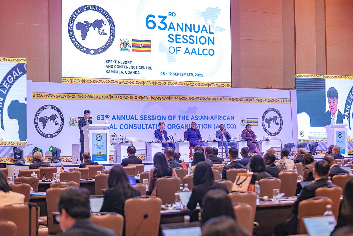 GovUganda's tweet photo. “AALCO provides a natural and impartial platform for Asia and Africa to articulate common positions and to contribute to a more just and inclusive global order.”

“Our diversity is our strength; the enduring legacy of AALCO rests upon solidarity, trust, and cooperation.” https://t.co/yuK2OVv66I