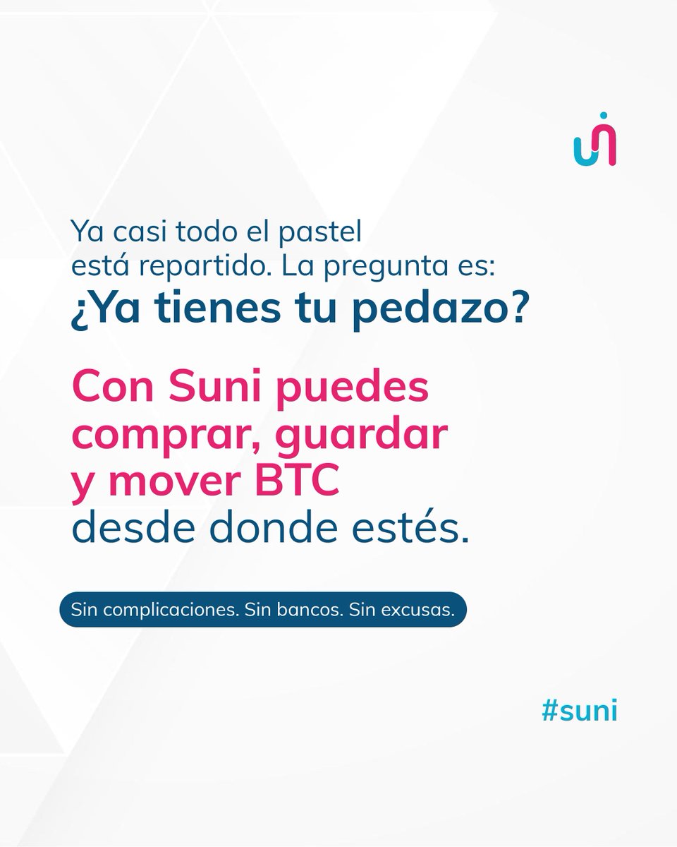Suni_wallet's tweet photo. Bitcoin no es infinito. Y por eso, cada satoshi cuenta.💰
¿Quieres entrar al ecosistema digital? Con #Suni puedes hacerlo de forma simple, segura y desde tu celular.
Descarga nuestra app!📲 https://t.co/YcmHzELY9L