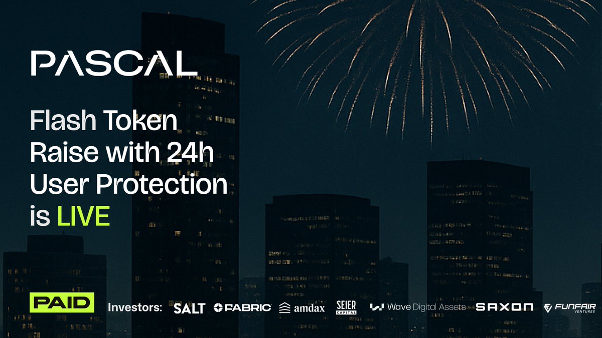 paid_network's tweet image. 🫰 Pascal Protocol Early pool is LIVE
50% Unlock | TGE Tomorrow | 24h User Protection

This is your chance to invest in Institutional DeFi Infrastructure already generating real revenue!

50% unlock at launch following a 6 month linear vesting. TGE: September 9 with a 30%…