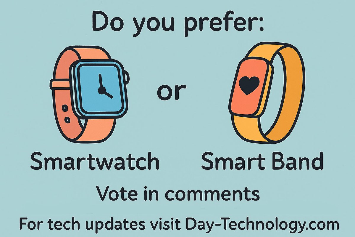 DayTechnology1's tweet image. 📊 Mini Poll: What’s your fitness tracking pick?

⌚ Smartwatch or 🏃 Smart Band?

Vote now and join the tech conversation! 👇

👉 Discover more tech insights at Day-Technology.com 🚀

#FitnessTech #Smartwatch #SmartBand #Wearables #HealthTech #TechPoll #GadgetLover