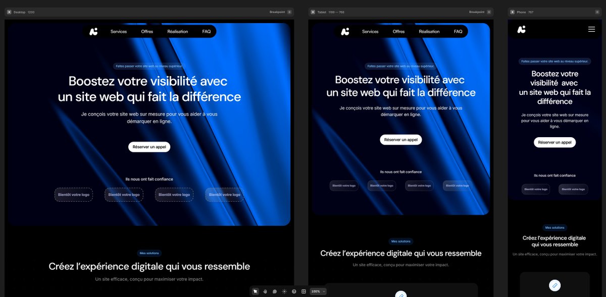 MatuiDesign's tweet image. My personal website is almost live ⚡
Custom design. Responsive. Clean UI.
Can’t wait to share it with you all.
