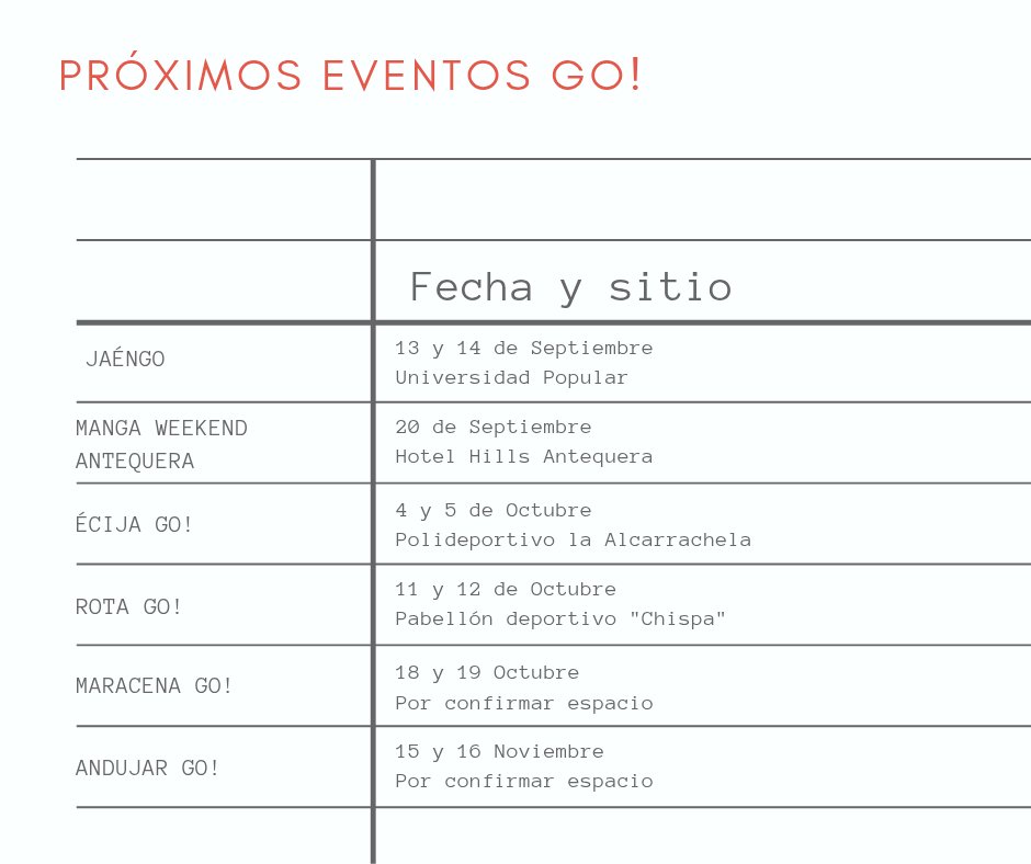 EventosGoFF's tweet photo. Os dejamos nuestras próximas citas en nuestra gira de #eventosgo https://t.co/hdshA8EpW7