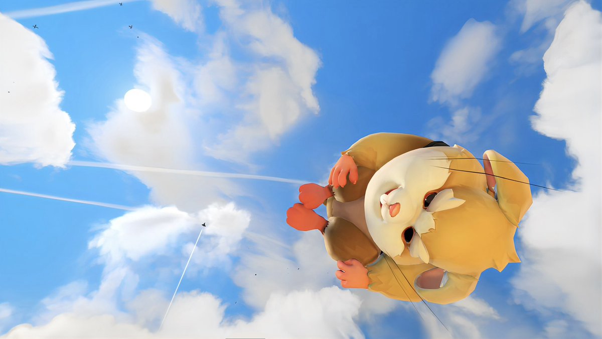 鳥と飛行機とハモンドが飛び交う青空🐹