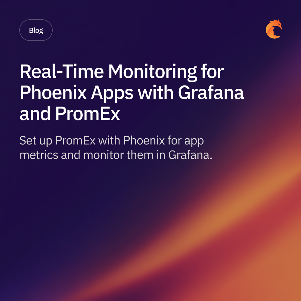 Monitoring isn’t just for ops teams anymore - developers working with Phoenix apps need visibility just as much.

The combination of PromEx and Grafana gives you exactly that:
👉 Automatic collection of key metrics from the BEAM and Phoenix,
👉 Ready-to-use dashboards you can