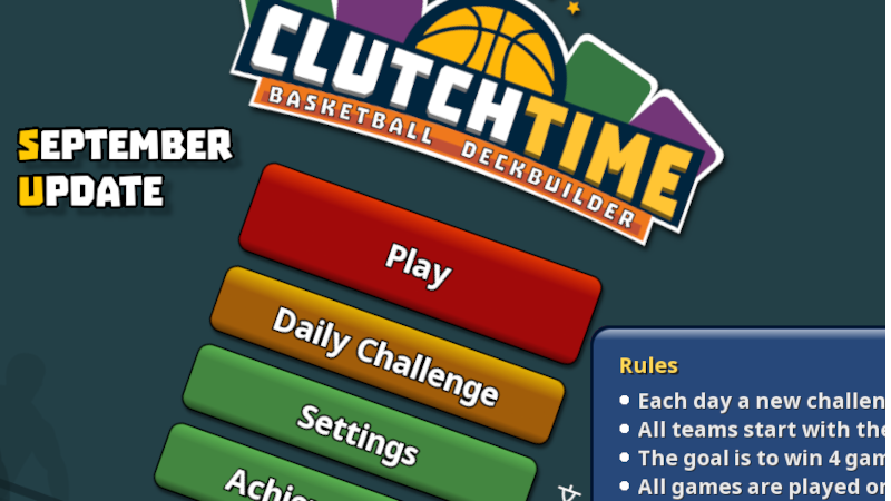 The Daily Challenge update is live! Also, you can now share progress between Android and Steam versions of Clutchtime.