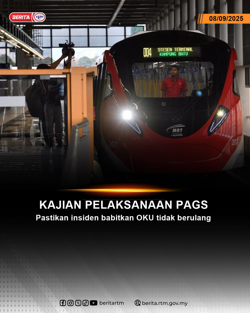 MOT sentiasa memastikan setiap insiden disiasat secara teliti bagi mengenal pasti punca di samping melaksanakan langkah pembaikan serta pencegahan segera.
berita.rtm.gov.my/nasional/senar…

#BeritaRTM #MalaysiaMadani #TaatSetia #BersamaMALAYSIAKU #RancakkanMADANI #MADANIBekerja