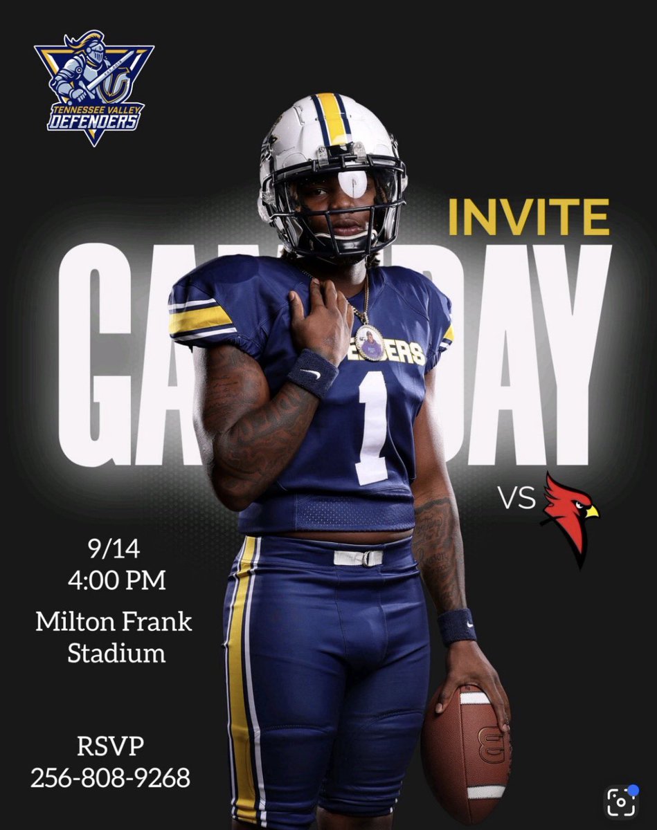 Thank you for the game invite! @CoachQuanTVCCC <a href="/tvdefenders/">Tennessee Valley Defenders</a> <a href="/OldGoldFB/">Oxford High School Football</a> <a href="/page21marcus/">Marcus Page Sr</a>