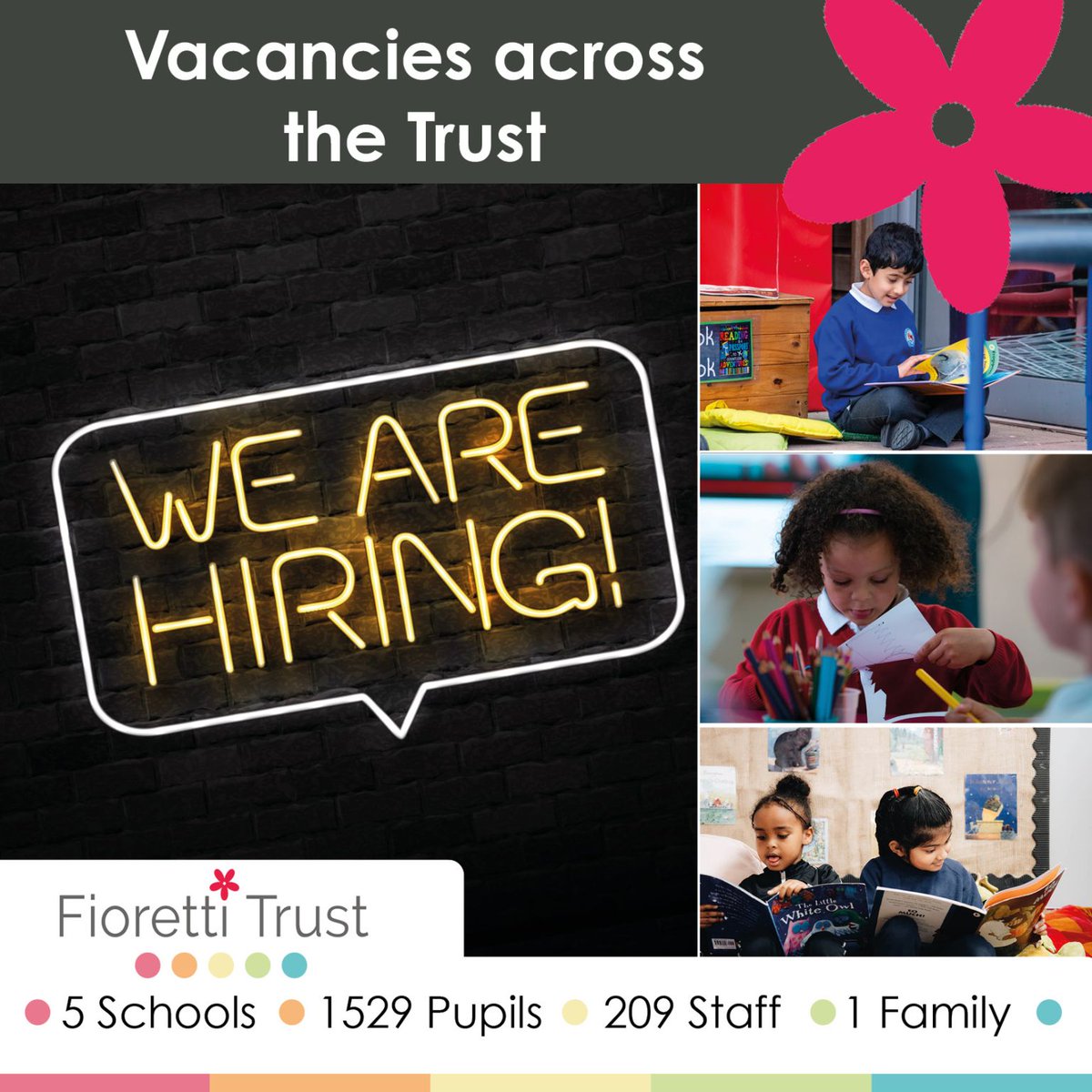 FiorettiThe's tweet image. Fioretti Trust is #hiring !
🌟 School Receptionist / Admin Assistant (Part Time) - St Thomas
🌟 Learning Support Assistant - St Thomas
🌟 Pastoral Support Worker - St Thomas

🔗 Apply here: mynewterm.com/trust/Fioretti… 

#EducationJobs #TeachingJobs #SchoolJobs #BirminghamJobs