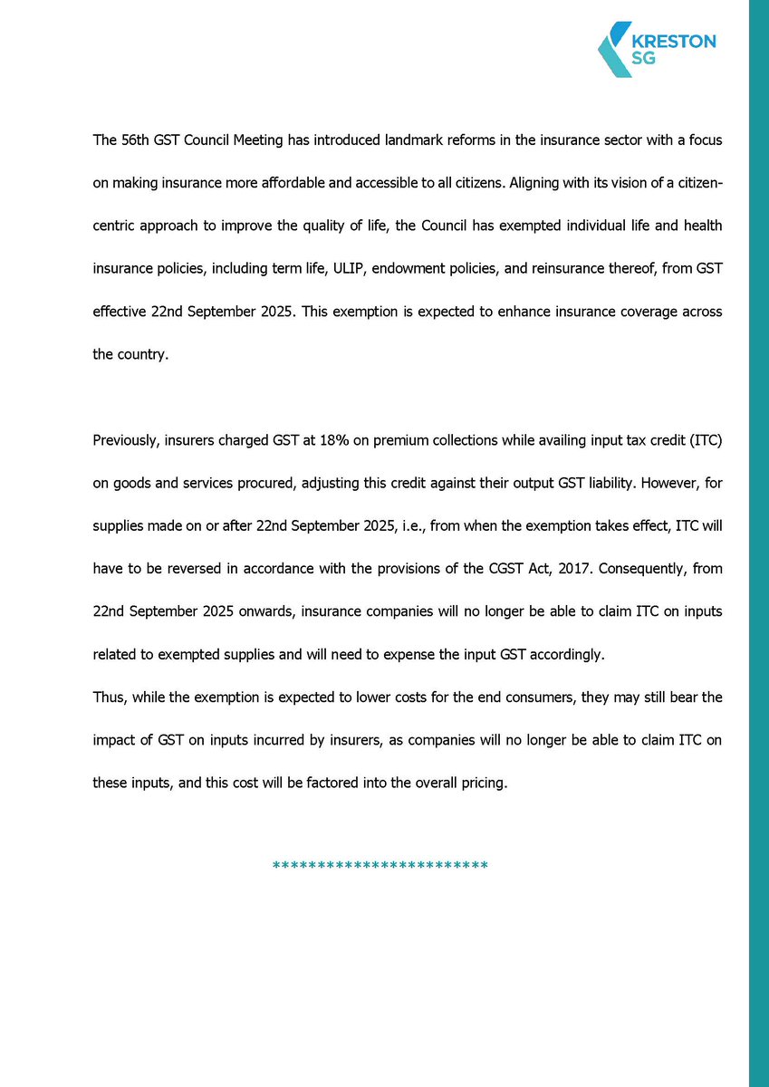 krestonsg's tweet photo. GST Update : Impact on Insurance Sector https://t.co/0izInF8Nds