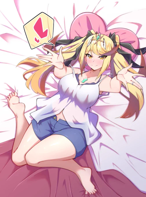 「もうレックスってば…。今日ぐらいゆっくりしよ?」 たまーにホムラちゃんみたく優しくなるヒカリちゃん(年に数回) #ゼノブレイド2 #XenobladeChronicles2