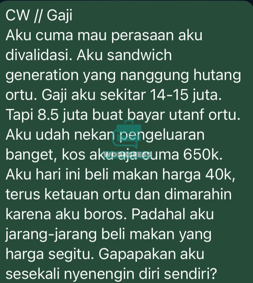 worksfess's tweet photo. Work! CW // Gaji
Aku cuma mau nyenengin diri sendiri. Aku capek kerja, tapi tiap mau self reward selalu ada rasa takut. https://t.co/X7T7jQuo4i