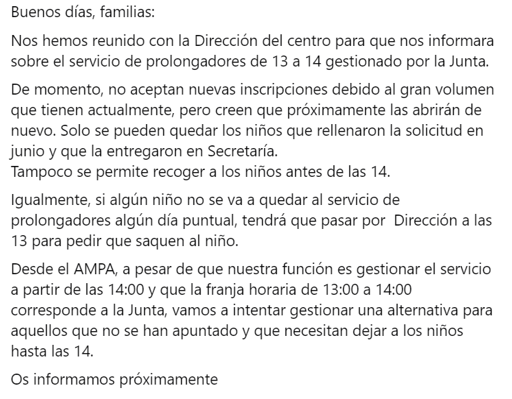 ampavillares's tweet photo. ⚠️⚠️⚠️PROLONGADORES 13:00 - 14:00⚠️⚠️⚠️ https://t.co/o6mVZ5CWk7