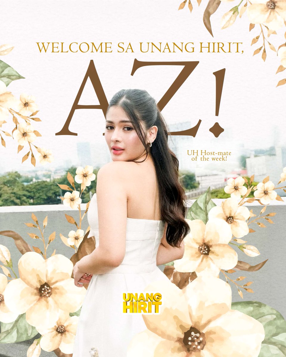 UnangHirit's tweet image. AZ MARTINEZ, ANG PINAKABAGO NATING UH HOST-MATE!

Makakasama natin ngayong Linggo si AZ Martinez bilang pinakabagong UH Host-mate!

Araw-araw tumutok sa inyong pambansang morning show kung saan laging una ka– #UnangHirit!