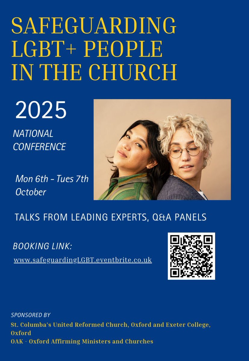 If you are at all concerned about safeguarding #LGBTQ+ people in the Church, please do join us for this conference in just one month! I'll be speaking from an intersectional perspective. Hope to see you there!