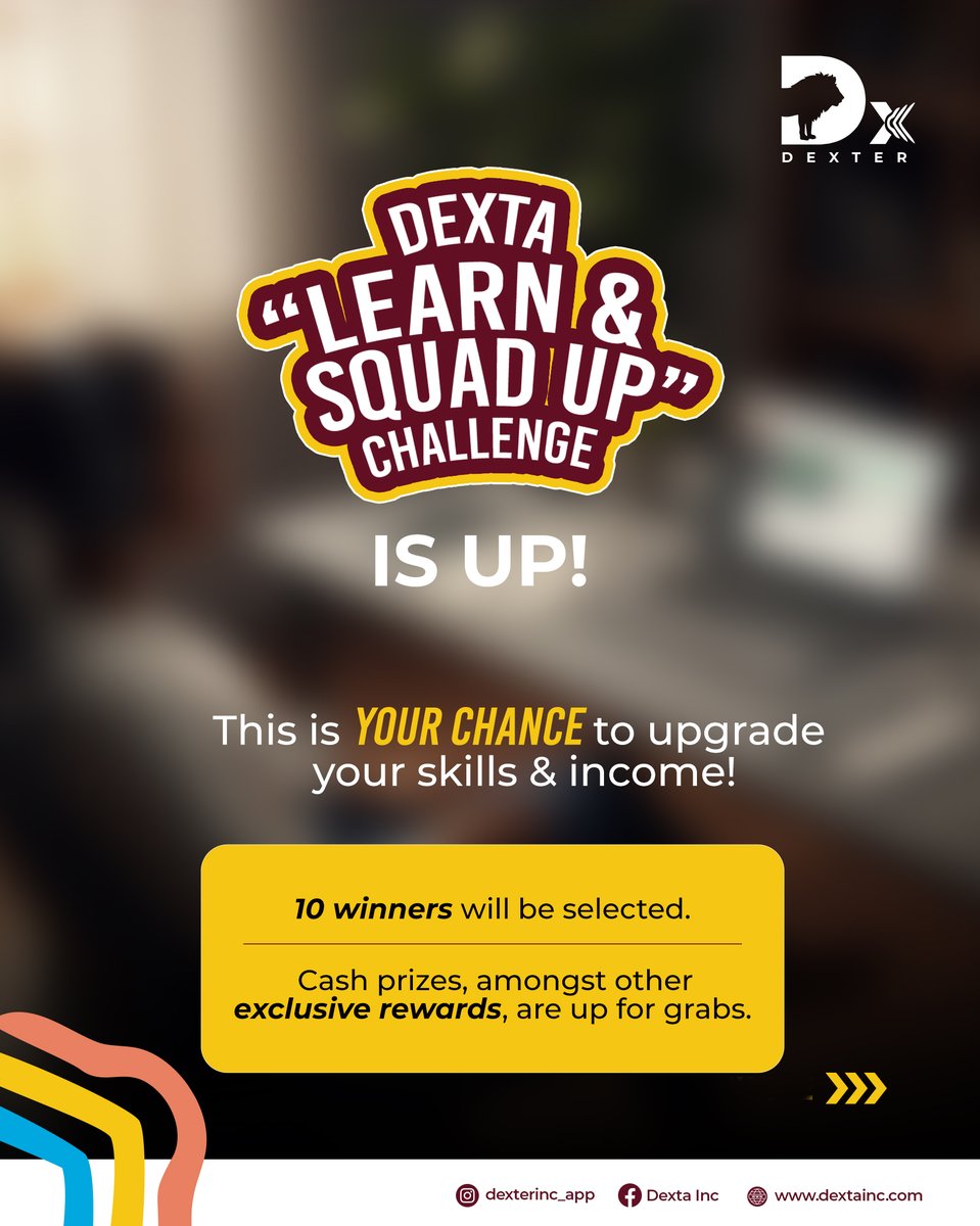 dextainc's tweet image. Learning never looked this rewarding!
We&apos;ll be picking 10 winners across all our social media platforms.

Don&apos;t sleep on this rare opportunity!
Tag your squad now and go to app.dextainc.com now.

#DextaSquadChallenge #worldliteracyday #dextaskillup #upskilling