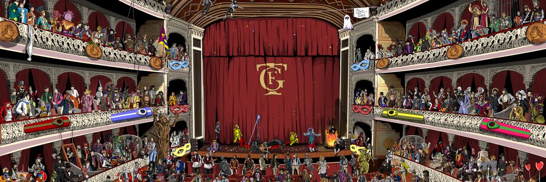 No están de botellón, están saliendo del Falla, que mi compae <a href="/castrelo_art/">Alberto Castrelo (@Castrelo Art)</a>  ya los estaba metiendo desde hace un tiempo ......
IA no hay en el cartel, éso está claro, pero imaginación tampoco mucha, no??. 🤦🤦🤦