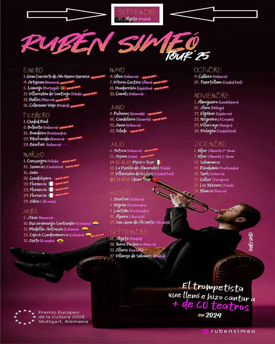 Buenos días y buen comienzo de semana de las #FiestasAlgete2025. 🎆💃🎼
La Banda de Algete participará en dos actos:
-Viernes 12 a 21:00h: Procesión en honor al Santísimo Cristo de la Esperanza.
-Lunes 15 a 21:00 h: Concierto de Rubén Simeó en Pza  Constitución
Felices Fiestas☺