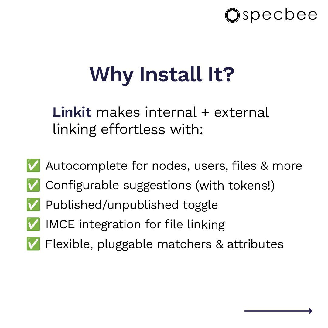 specbee's tweet image. In today’s ModuleMonday, we are presenting the Linkit Module.
Here's the link to the module: buff.ly/2luUhF0  
#ModuleMondays #MondaysForLearning #Linkit