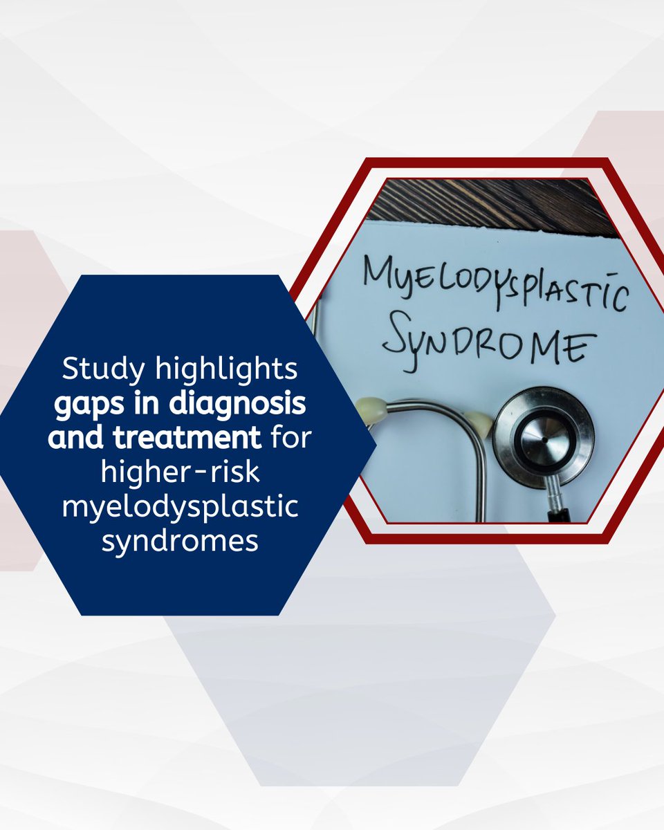 MedJournal360's tweet photo. Patients with higher-risk myelodysplastic syndromes (HR-MDS) in the U.S. often experience long delays in diagnosis, face unmet social needs, and receive suboptimal treatment, according to a study.

Read more:
https://t.co/8rT5PaGqmx

#MedJournal360 #Hematology #Hematologist https://t.co/SmgFmUhLbW
