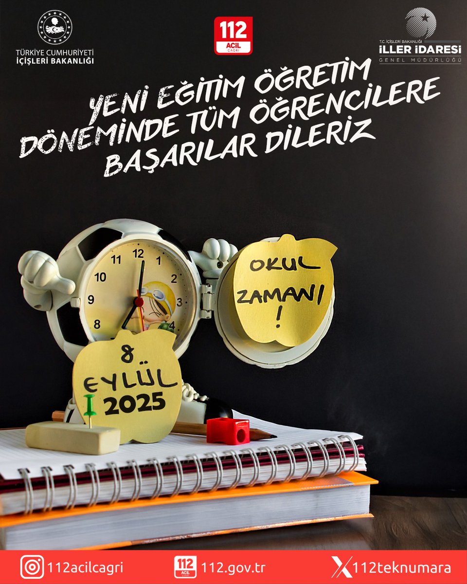 igdir112ACM's tweet photo. 2025-2026 yılı yeni eğitim öğretim döneminde bütün öğrencilerimize başarılar dileriz . 
@TC_icisleri @112teknumara https://t.co/RhIxLzuYAW