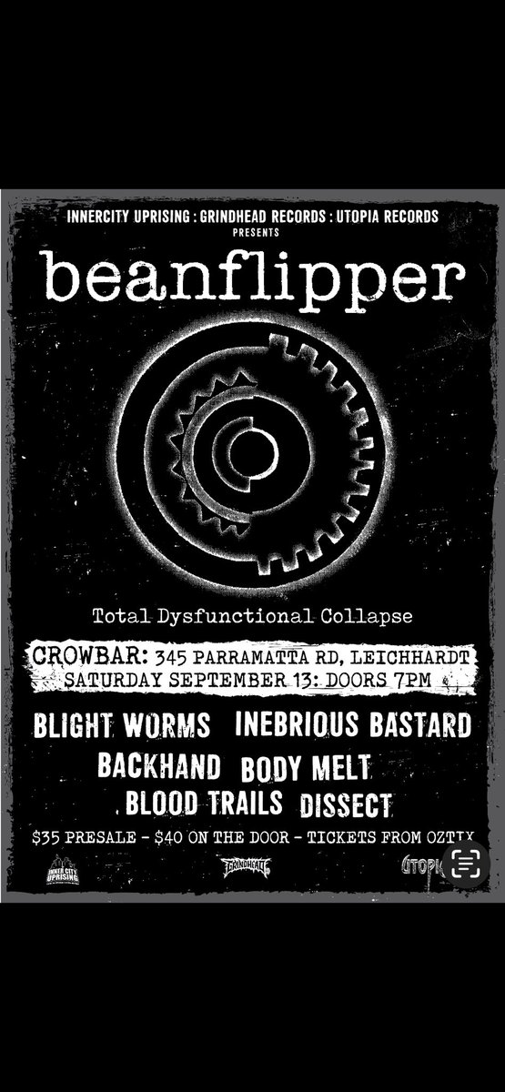 This weekend we’re supporting these legendary hardcore/grind/crust punks from Melbourne