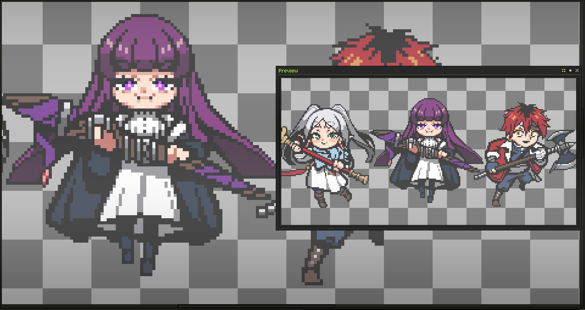 BNMotive's tweet photo. and now we have finished Fern! she is now added to the Frieren pixel art sticker collection! | #pixelart | #ドットの日 | #フリーレン | #Frieren https://t.co/VAsjc35m5T