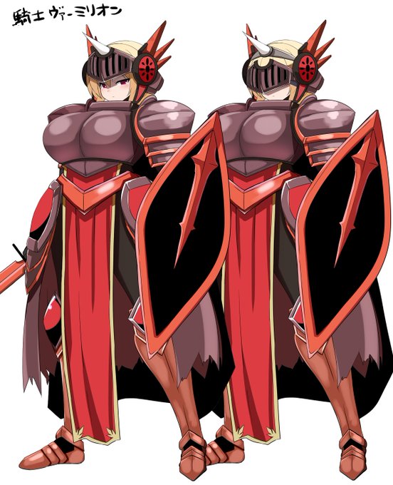 レーヴランデのゆめひつじ🐑キャラ
強キャラ感を出すために、鎧から逃げずに女騎士頑張って描きました! バイザー装着(右)でメカクレしてるのもいいよね… 