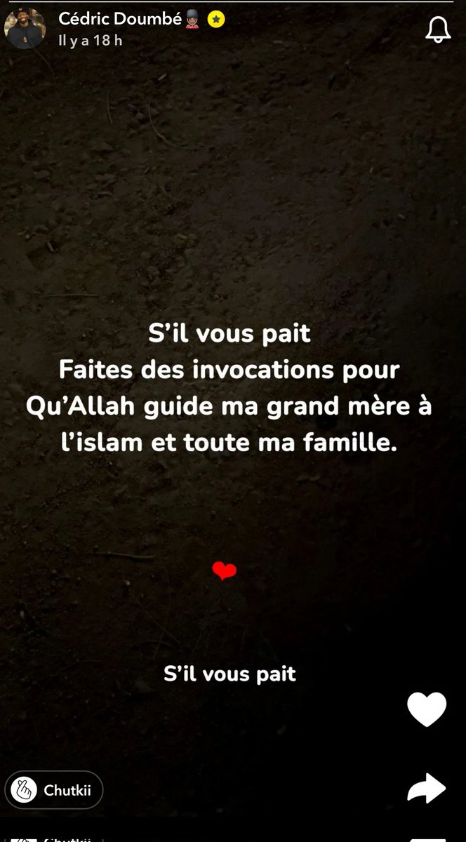 Notre frère cédric doumbé a fait une demande pour sa grand-mère ainsi que toute sa famille