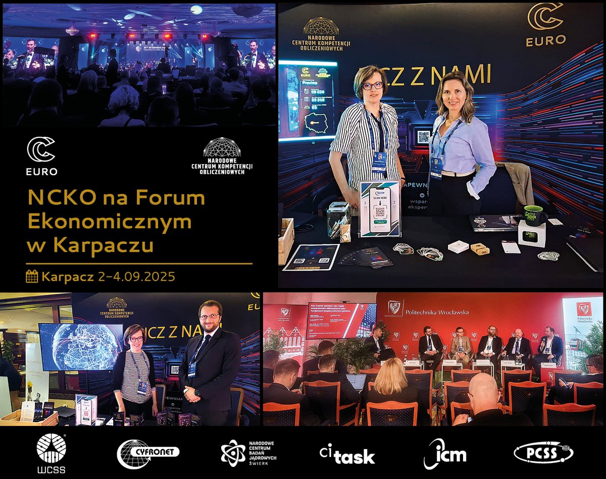 3 dni, setki rozmów i jedna wspólna misja: pokazać, że 🇵🇱 superkomputery to przyszłość bezpiecznej, innowacyjnej Polski i Europy! 
🌍 Stoisko NCKO na Forum Ekonomicznym w Karpaczu odwiedzali naukowcy, biznes i administracja publiczna
👉 Nasze podsumowanie: cc.eurohpc.pl/index.php/aktu…