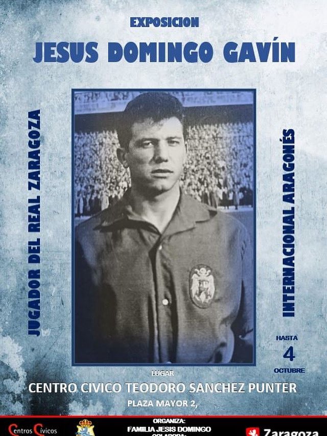 No te puedes perder esta formidable exposición en el C.C Teodoro Sánchez Punter hasta el 4/10
💙Goleador Zaragozano🤍
Jesús Domingo fue el  jugador del @realzaragoza e internacional con la Selección Española 
Es el máximo goleador aragonés que ha jugado en el RZ en 1 división