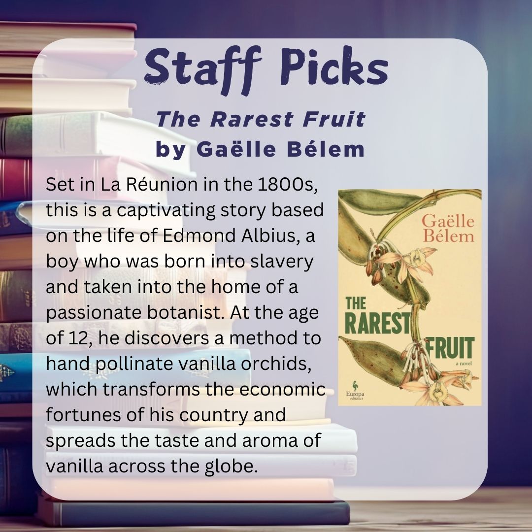 galwaycitylib's tweet image. STAFF PICKS! Marion recommends 'The Rarest Fruit' by Gaëlle Bélem.
#StaffPicks #RecommendedReads #ReadingForFun #AtYourLibrary
@GalwayCoCo @GalwayCityCo
