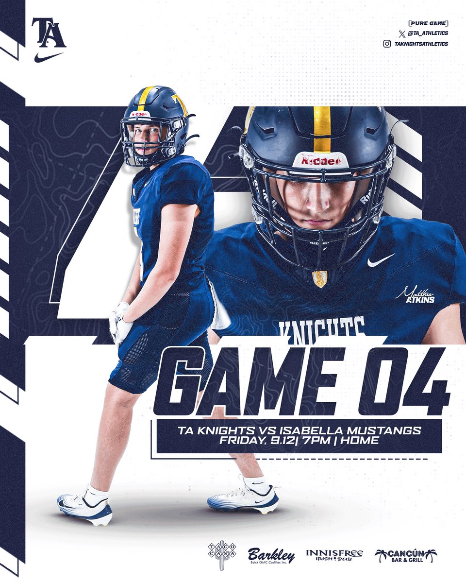 🏈 𝙂𝘼𝙈𝙀 𝙁𝙊𝙐𝙍 🏈
TA Is Back At Home This Friday
Tuscaloosa Academy vs Isabella
Friday | September 12th | 7pm | Tuscaloosa
#TuscaloosaAcademy #RTGK